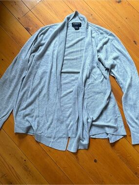 Liz Claiborne Light Gray Open Drape Cardigan
